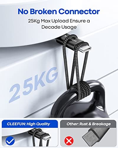 CLEEFUN 5M USB C Cable, Heavy Duty USB 2.0 Cable USB A to USB C, Type C Charger for PS5 Controller, for iPhone 17/16/15 Pro-Max, For Samsung Galaxy S25 S24 S23, A16 A15, Surveillance Camera - Image 6
