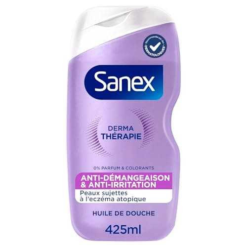 SANEX-Derma Thérapie-Huile de douche anti-démangeaisons et anti-irritations pour les peaux sujettes à l’eczéma atopique-moins d' irritations après 3 jours d'utilisation-complexe d’acides aminés-425 ML - Image 3