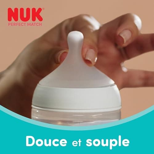 NUK Perfect Match Perfect Start Ensemble de biberons | 0-6 mois | 4 biberons anti-coliques (150 ml, 260 ml), 2 tétines, 1 sucette Perfect Match Air, 1 goupillon | Arc-en-ciel | Lot de 8 - Image 5
