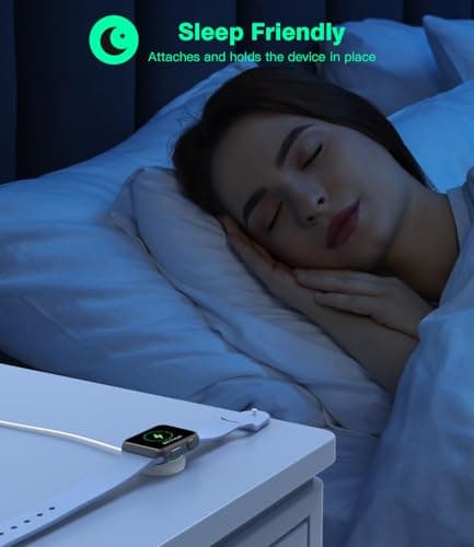 Magnetic Charger for Apple Watch Series 11/10/9/8/7/6/5/4/3/SE/Ultra, Fast Charging Dock, USB Interface, 1m Magnetic Wireless Charging Cable - White - Image 5