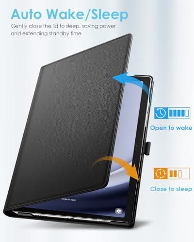 TiMOVO Rotating Case for Samsung Galaxy Tab A9+/A9 Plus 11 inch 2023 SM-X210/X216/X218, 90 Degree Rotating Stand Cover for Galaxy Tab A9+ Tablet Auto Sleep, Black - Image 6