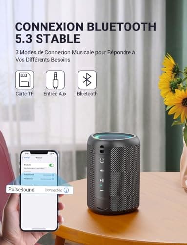Portable Bluetooth Speaker Mini Wireless Speaker 15W Bluetooth 5.3 Powerful Speakers with Pairing TWS 2500mAh 30m 3 Lighting Effects IPX5 AUX TF Card Parties Parties Outdoor Travel - Image 3