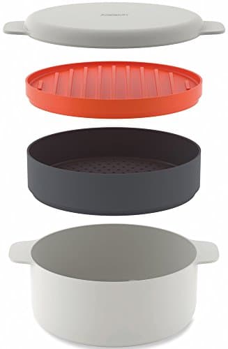 Joseph Joseph - M Cuisine - Set of 4 Stackable Microwaves - White Orange and Grey - Image 3