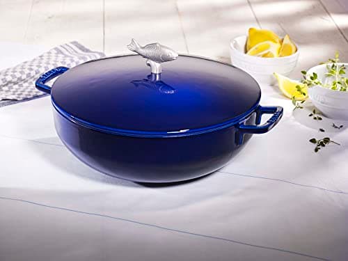 STAUB Cast Iron Casserole "du Pêcheur", Ø 28 cm, 4.65 L, Intense Blue - Image 4