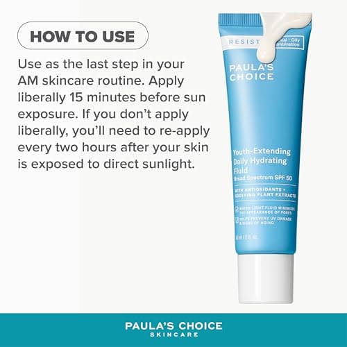 Paula's Choice RESIST Anti Age Crème de Jour SPF 50 - Crème Solaire Hydratante pour Visage - Eliminé les Points Noirs, Anti Rides avec Vitamine E - Peaux Mixtes à Grasses - 60 ml - Image 7