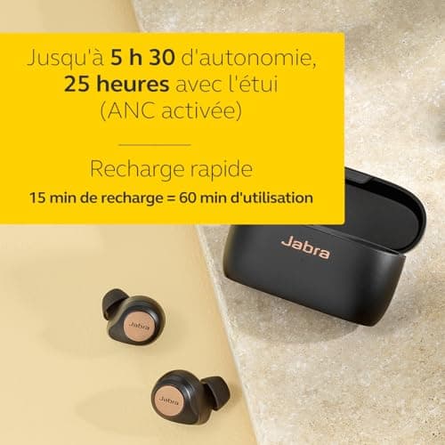 Jabra Elite 85t True Wireless Earbuds, Active Noise Cancelling Long Life and Powerful Earbuds - Wireless Charging Case - Copper Black, One Size - Image 5