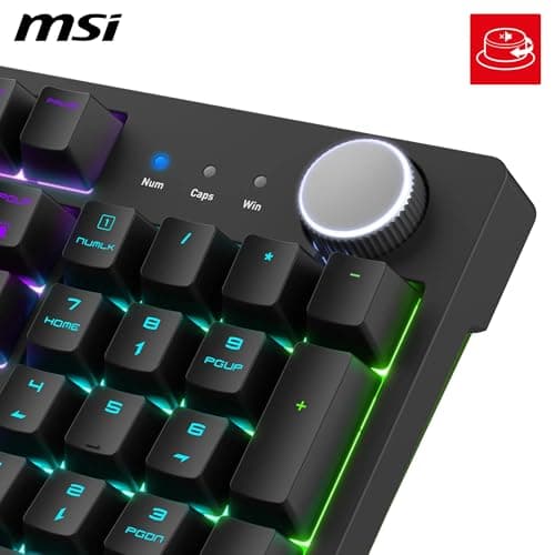 MSI Forge GK320 FR Mechanical Gaming Keyboard - French AZERTY, Interchangeable Red (Linear) Switches, Magnetic Cover, Ergonomic Keys, RGB LED, USB 2.0 – Full Size - Image 5