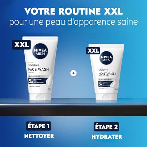 NIVEA MEN - Daily Face Moisturizing Cream - Immediate Hydration Boost - Sensitive Skin - XXL Size - Fragrance Free - VitaminPRO Complex - 5 Protectors - Non Greasy, Non Sticky - 100 ml - Image 7