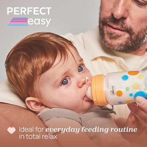Chicco Perfect Easy Medium Flow Bottle with Physio Soft Silicone Teat and Soft Sense finish, Anti-Colic, Reduces Regurgitation and Irritability, 250ml Plastic Bottle 2m+ - Image 3