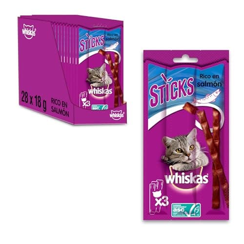 Whiskas Sticks - Adult Cat Treats Made with 90% Fish - 28 Bags of 3 Sticks - Image 3