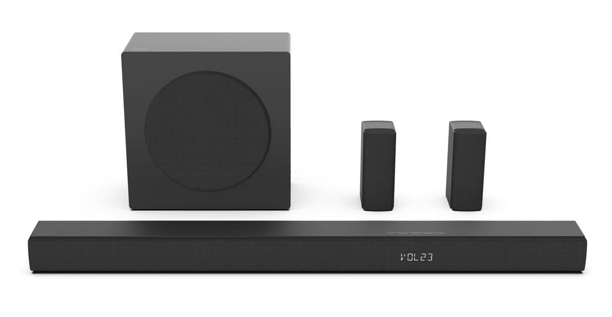 Hisense AX Series AX5100Q, 5.1-Channel, 580W, 6.5" Wireless Subwoofer Included, Dolby Atmos and DTS:X, TV Soundbar, Black
