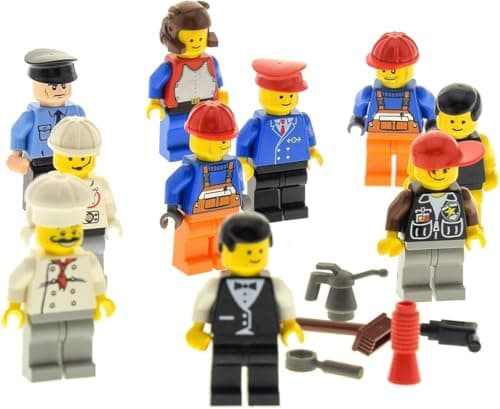 Bausteine Gebraucht 10 X LEGO System Figurines City City Mini Figure with Accessories Men Women Random Assorted - Image 4