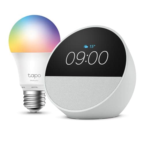 Echo Spot | Blanc + Tapo L530EA ampoule connectée LED (E27), Fonctionne avec Alexa - Kit de démarrage Maison connectée - Image 3
