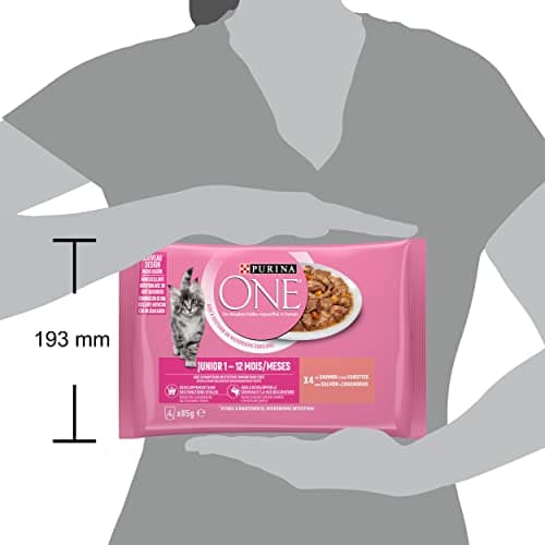 PURINA ONE Junior Salmon Tapered Kitten Meal Bag 4 x 85g - Image 5