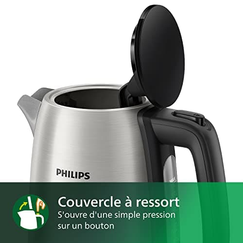 Philips Collection Daily Stainless Steel Electric Kettle - 1.7L Capacity, Flat Resistance for Fast Boiling, Anti-Limescale Sieve, 360° Wireless Base, Spring Lid (HD9350/90) - Image 8