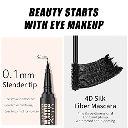 Eyeliner Pencil Liquide - Séchage Rapide + 4D Lash Extension Mascara Waterproof - Noir - Image 4