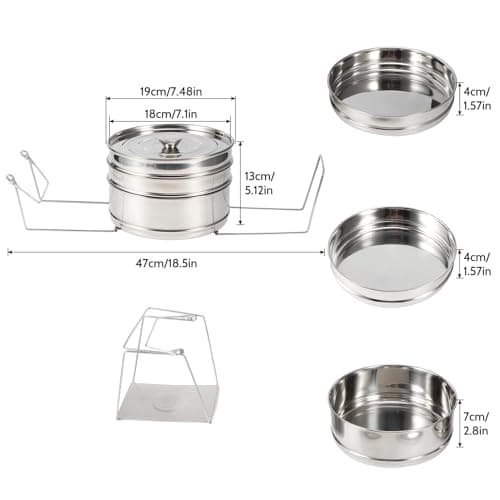 Stackable Stainless Steel Insert Pans, 6Qt Instant Pots Accessories 3 Tier Steamer Cooker Pot Set Cook Food Pressure Pot Accessories - Image 4