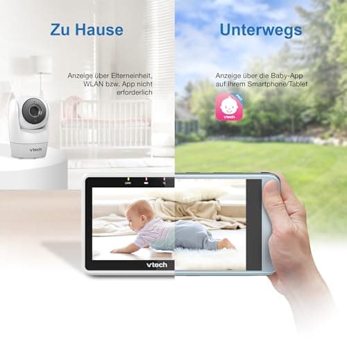 Vtech Smart Baby Monitor VM901-1W 5" LCD Display, 1080P Camera, 120° Wide Angle View, Night Vision, Remote Pan-Tilt Zoom, Two-Way Talc, Works with iOS and Android, WiFi - Image 8
