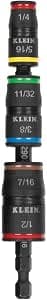 Klein Tools 32907 SAE 7-in-1 Impact Driver Impact Driver Impact Socket Set with 1/4", 5/16", 11/32", 3/8", 7/16" and 1/2" Drive Sockets, 1/4" Bit Holder and 5" Shank