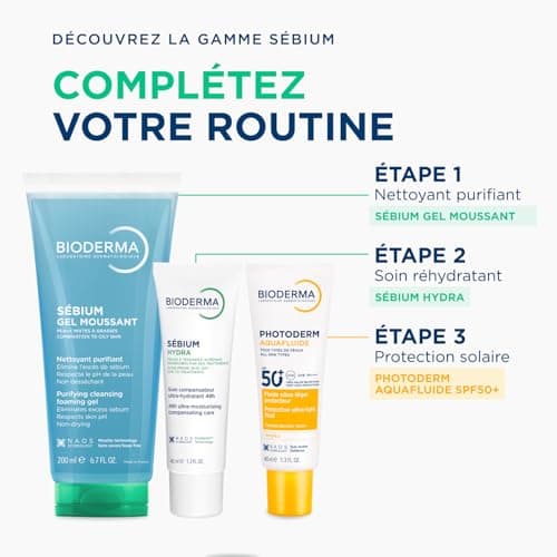 BIODERMA Sébium Hydra – Soin hydratant et nourrissant – Pour les peaux à tendance acnéique – Compense les effets secondaires des traitements contre l’acné – Tube 40 ml - Image 8