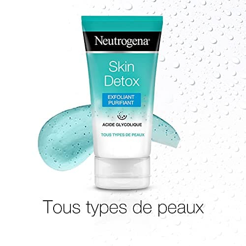 Neutrogena – Exfoliant Purifiant Skin Detox (tube de 150 ml) – Gel nettoyant pour tous types de peaux à l'acide glycolique – Soin visage anti-toxines et traces de pollution pour un teint éclatant - Image 5