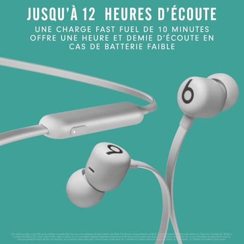Beats Flex Wireless Earbuds - Apple W1 Chip for Headphones and Headphones, Magnetic Earbuds, Bluetooth Class 1, 12 Hours of Listening - Ash Grey - Image 4