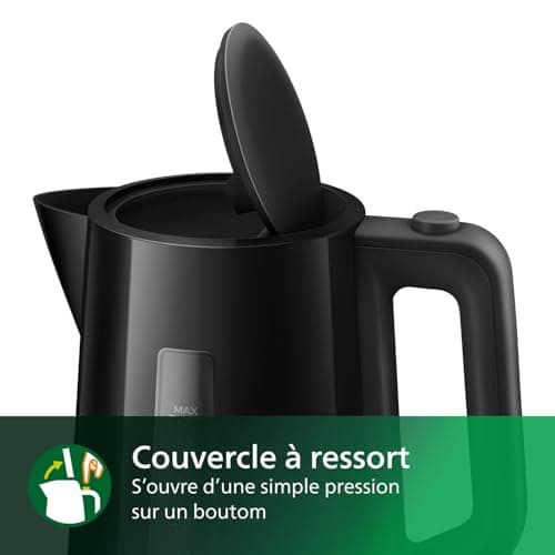 Philips Series 3000 Kettle, 1.7 l Spring Lid, Flat Heating Element, Indicator Light, Removable Filter, Multiple Security Systems, Black (HD9318/20) - Image 6