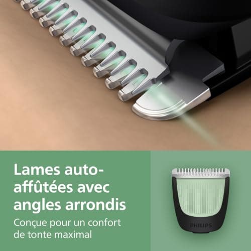 Philips Tondeuse tout-en-un Multigroom série 3000 9 accessoires - Tondeuse pour barbe, cheveux et corps, Lames auto-affûtées respectueuses de la peau, 12 hauteurs de coupe, Modèle MG3946/15 - Image 7