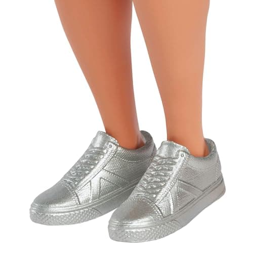 Barbie Fashionistas Ken Doll with Black Hair, Blue and Green Gradient Tank Top, Denim Shorts and Silver Sneakers, HYV00 - Image 7