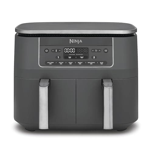 Ninja Air Fryer Dual Zone Digital, Electric Air Fryer, 2 Compartments, 7.6 L, 6-in-1, Oil Free Fryer, Max Crisp, Roast, Bake, Dehydrate, Warm, Metal Grey DZ300EU - Image 2