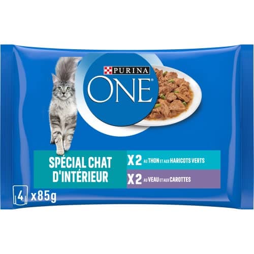 Purina ONE Cat Thinned in Sauce Meal for Adult Cats Calf/Tuna 4 x 85g - Image 3