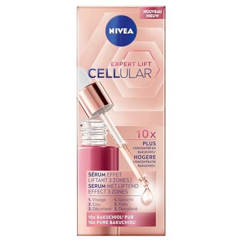 NIVEA Cellular Expert Lift Sérum visage effet liftant 3 zones (1 x 30 ml), Soin visage anti-rides concentré en Bakuchiol, Sérum anti-âge pour visage, cou & décolleté - Image 2