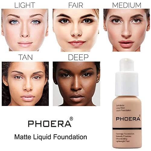 PHOERA Fond de Teint,PHOERA Foundation,imperméable Professional Makeup Fond de Teint Liquide Couvrant Tenue 24h - Matte & Poreless Finish (102+104/ Nude+Buff Beige) - Image 4