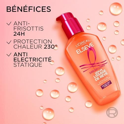 L'Oréal Paris - Dream Smoothing Serum - 230° Heat Protector and Anti-Frizz 24h - Enriched with Vegetable Keratin and Cocoa Butter - All Hair Types - Elseve Dream Long - 100ml - Image 5