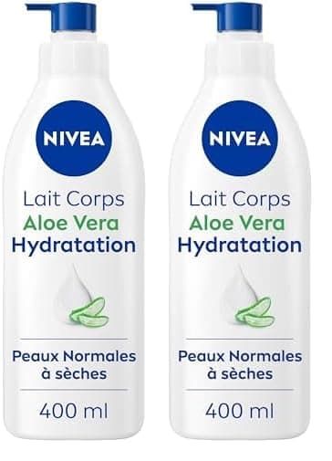 NIVEA Lait corps à l'Aloe Vera Hydratation 72h (1 x 400 ml) — Lait hydratant à l'Acide Hyaluronique pur — Crème hydratante corps rafraîchissante pour peaux normales à sèches (Lot de 2) - Image 2