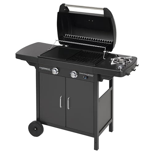 Campingaz 2 Series Classic EXS Vario Gas Barbecue with 2 Burners, 7.5 kW Power, Cast Iron Grill and Plate, 1 Side Table, 10 Litre, Black/Grey - Image 5