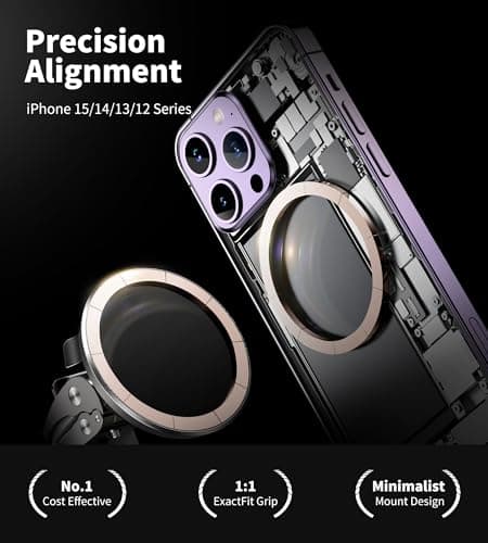 BHHB Magsafe Mobile Phone Holder with 16 Powerful Magnets for Car Ventilation, 360° Rotating, Suitable for iPhone 16, 15, 14, 13, 12 Pro Max, Samsung Huawei Other Mobile Phones - Image 3