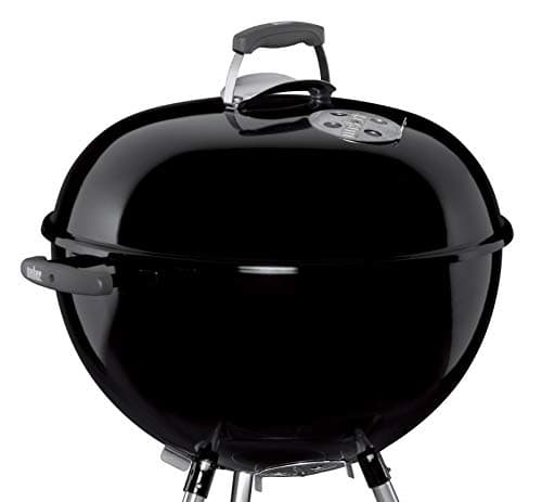 Weber Bar-B-Kettle Charcoal Barbecue / Enamelled Steel Bowl and Lid, 57 cm Cooking Surface, Ash Tray, Tripod and Wheels, Black/Silver - Image 8