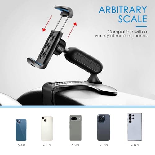 360° Adjustable Car Phone Holder, Car Mobile Phone Bases, 4 to 7 Inch Smartphone Car Holder, Car Phone Holder for Dashboard GPS Car Holder - Image 3