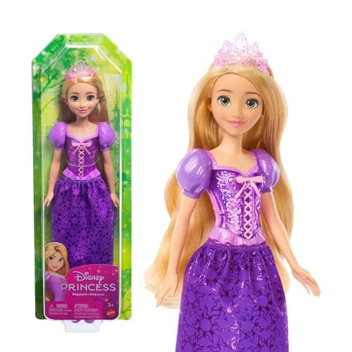 Mattel Disney Princesses Rapunzel, Articulated Princess Doll, Includes Sparkling Movie Outfit, Tiara Crown and Doll Accessories, Toy for 3 Years Old and Above, HLW10 HLW03 - Image 2