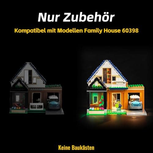 LED Lighting Kit for Family House and Electric Car 60398 (No Lego), Decorative Lighting for City Family House with Electric Car, Creative Toy - Image 3