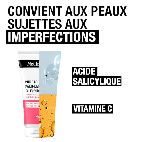 Neutrogena – Gel Exfoliant Pureté Pamplemousse (tube de 150 ml) – Nettoyant visage à la vitamine C et acide salicylique (0,5%) – 96% ont constaté que leur peau était plus lisse après 1 utilisation* - Image 7