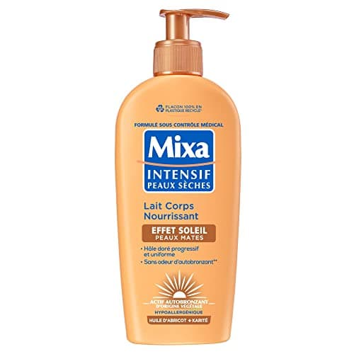 Mixa Intensif Peaux Sèches - Lait Corps Nourrissant Effet Soleil - Autobronzant - Hâle Doré Naturel Progressif et Uniforme - Peaux Mates - Hypoallergénique - 250ml - Image 2