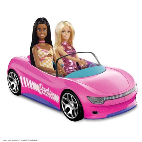 Hot Wheels Barbie RC Convertible, Pink Convertible with Remote Control, Holds 2 Barbie Dolls, JBH05 - Image 5