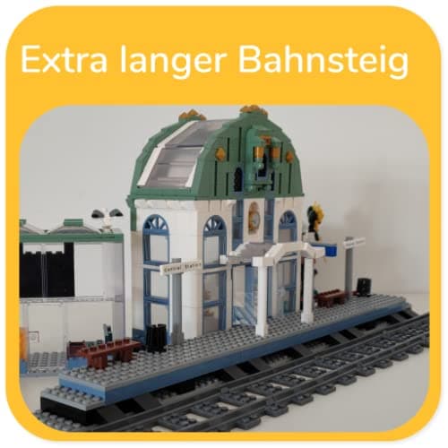 myBrickZ 0001 Large Train Station with Flower Shop, 1.120 Building Block, Gift for Boys and Girls, Compatible with Lego, MOC House for Train and City, City Building Set Bricks - Image 6