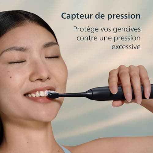 Philips Sonicare 5300 - Brosse à dents électrique sonique avec 2 niveaux d'intensité, Alerte de pression, EasyStart, SmarTimer et BrushPacer, Noir, modèle HX7101/01 [Nouvelle technologie] - Image 7