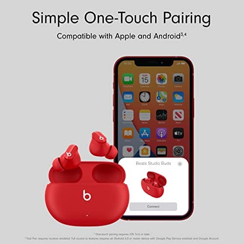 Beats Studio Buds - Full Wireless Noise Cancelling Headphones - Sweatproof Headphones Compatible with Apple and Android Devices - Bluetooth® Technology - Red - Image 7
