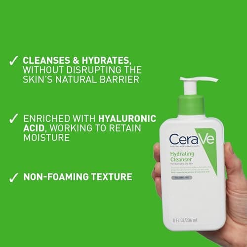CeraVe Lotion nettoyante hydratante pour peaux normales à sèches, nettoyage doux du corps et du visage, avec 3 céramides essentielles et du hyaluron 88 ml - Image 5
