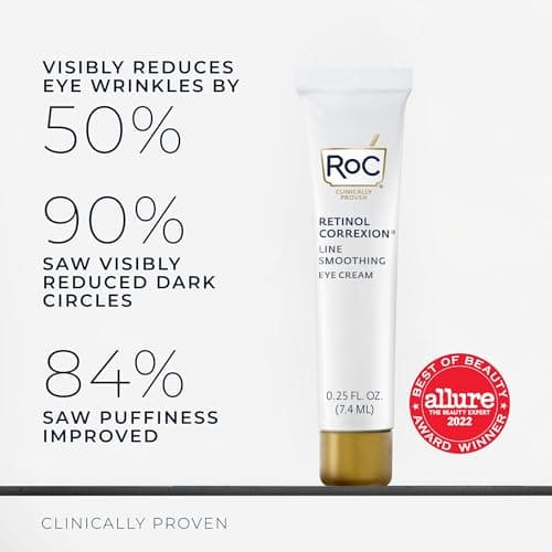 RoC Retinol Correxion Crème contour des yeux, mini pour cernes et poches, crème quotidienne, crème anti-âge, soin lissant, 750 ml - Image 6