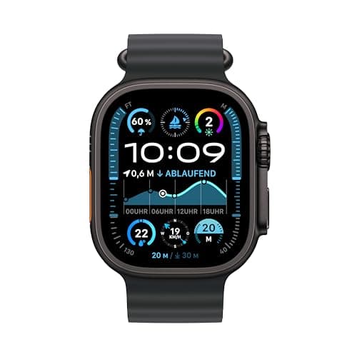 Apple Watch Ultra 2 [GPS + Celular, 49mm] Titanium Case with Black Ocean Strap, One Size (Refurbished) - Image 4